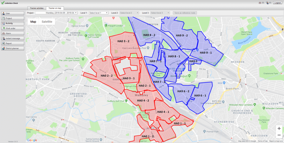 GATE Leaflet Distribution Wembley HA0 - HA9 | Live GPS-tracked